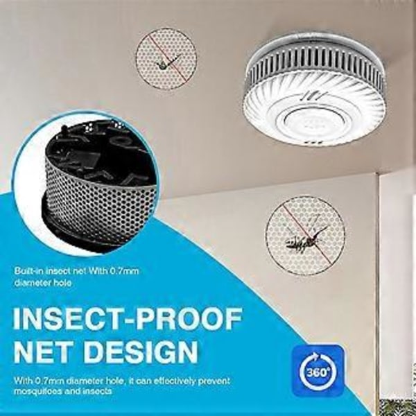 Sisäänrakennettu 10 vuoden paristokäyttöinen palovaroitin WiFi-toiminnolla Tuya Smart Home Olohuone Lastenhuone Keittiö Liike Palohälytin