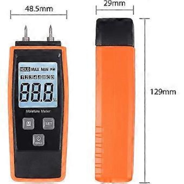 Betterlifefg-digitaalinen kosteusmittari puulle, 2-nastainen kannettava puun kosteusmittari taustavalaistulla LCD-näytöllä, kosteudenilmaisin erilaisille materiaaleille