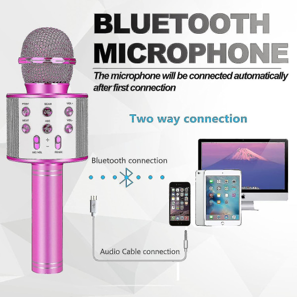 Karaoke trådløs mikrofon Bluetooth håndholdte mikrofoner til børn