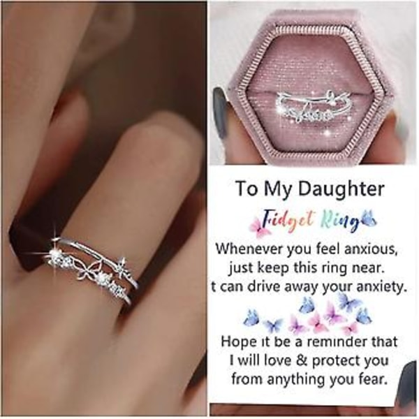 Till Min Dotter Fidget Ring, Till Min Dotter Fjärilsring, Dottergåva Från Mamma Ångestlindringsringar
