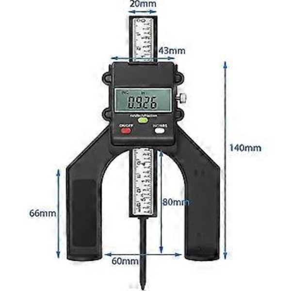 Crday Digitalt Djupmått 0,10 mm/0,004 tum Noggrannhet Höjdmätare Med Abs/inc Funktion Gåva