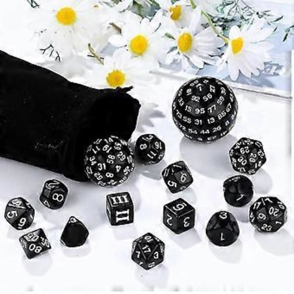 15 stk. Komplet Polyhedral Dnd Terningesæt D3-d100 Sfærisk Rpg Terningesæt, 100 Siders Terningesæt til Rol