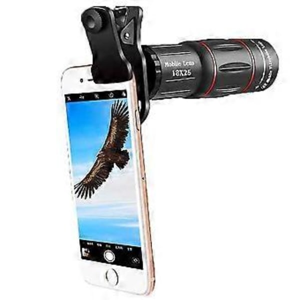18x Professionel Telefon Telefotolinse Fotografering Bærbar Med Tripod Clip On