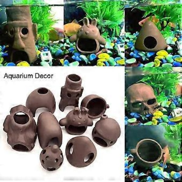 Akvarium Dekor Fiskely Hus Keramikkhus Kanister Simulering Stein Akvarium Dekor Stil 1