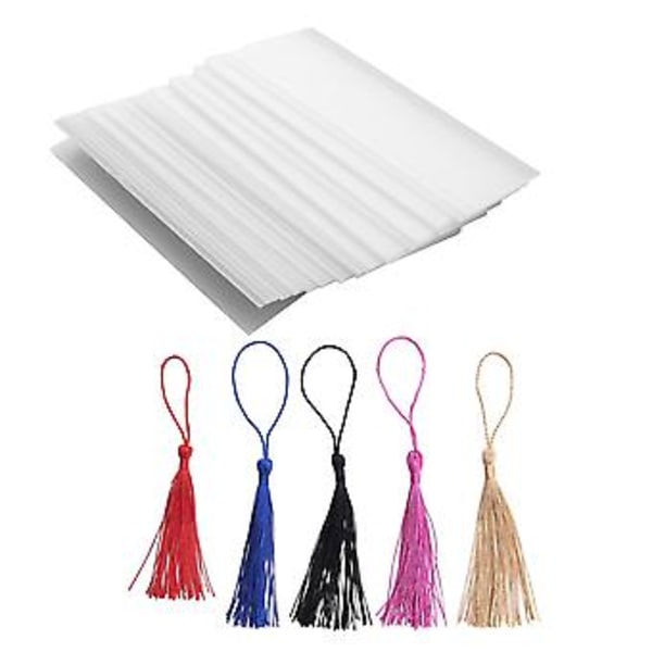 40 stk. Akryl Blank Klar DIY Mini Bogmærker med Kvaster til DIY