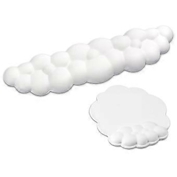 Cloud Håndledsstøtte Sæt Ergonomisk Tastatur Håndledsstøtte Mus Håndledsstøtte Computer Gaming Håndledsstøtte Skridsikker Base Hvid