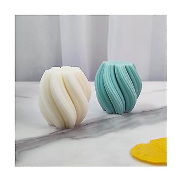 DIY Bølge Søjleforme Twirl Twist Kolonne Duftende Silikoneform Harpiksform