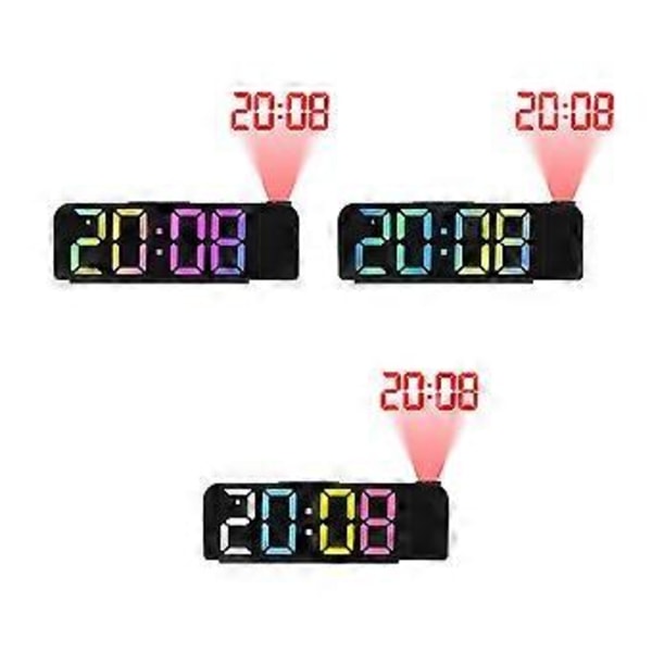 Enkel Projektionsväckarklocka LED Stor Teckensnitt Display Elektronisk Klocka med Temperaturvisning F Stil