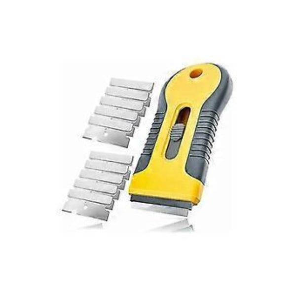 Skrape med barberblad og 10 karbonstålblad