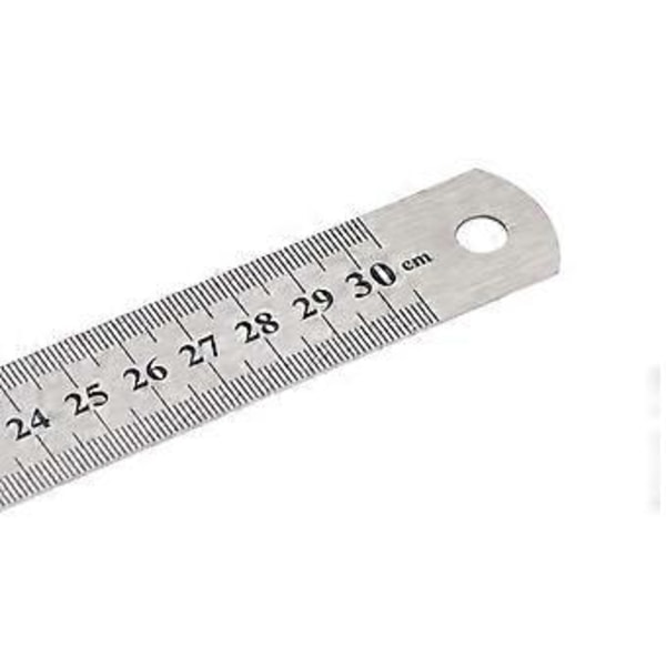 Stållinjal 12 Tum 30cm Imperial Metrisk Stållinjal med Positioneringsblock för Ritsning Markering