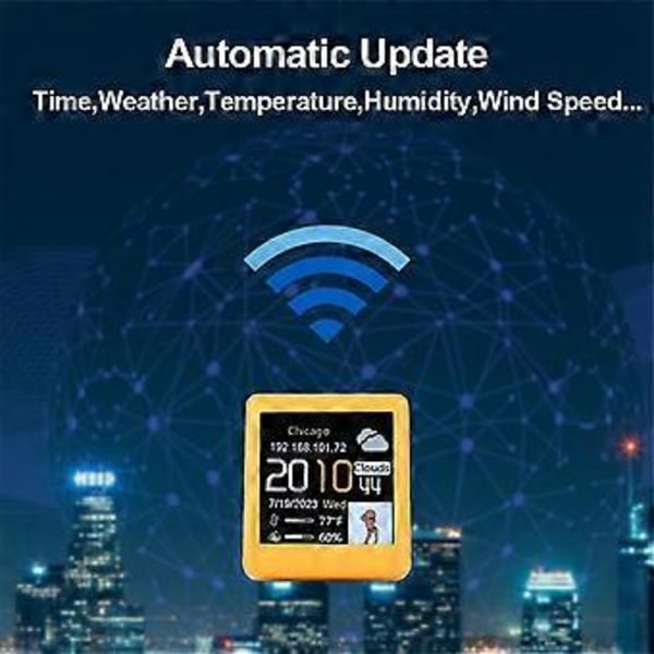 Smart WIFI Værstasjon Klokke DIY Søte GIF Animasjoner Skrivebordsdekorasjon Elektronisk Album Funksjon MINI Klokke C