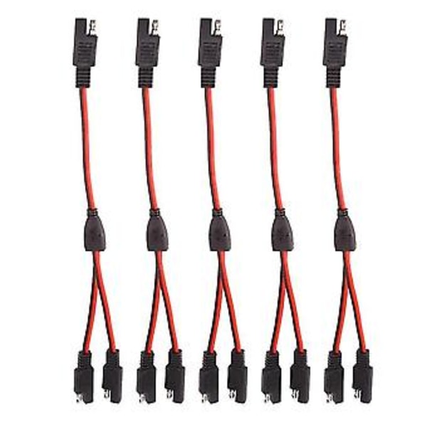 5 kpl DIY 1-2 SAE-virtajohdon jatkokaapelisovitin