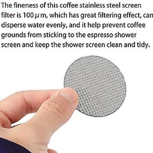 58mm Espresso Puck Screen, Återanvändbar 1.7mm Tjocklek 100m Mindre Stål Espresso Puck Screen (2 St