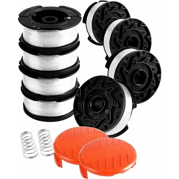 String Trimmer Line Spool for Black and Decker String Trimmers, 8 Brush Cutter Line Spool with 2 Spool Cover and 2 Spring