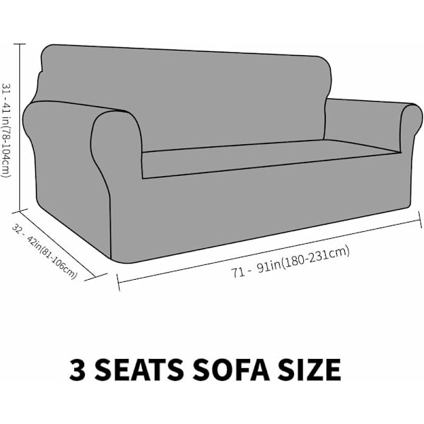 Super Stretchy Tykk Fløyel Sofa Deksel for Hunder Katt Kjæledyrvennlig 1-Stykke Elastisk Møbelbeskytter Plysj (3 Seater, Grå)