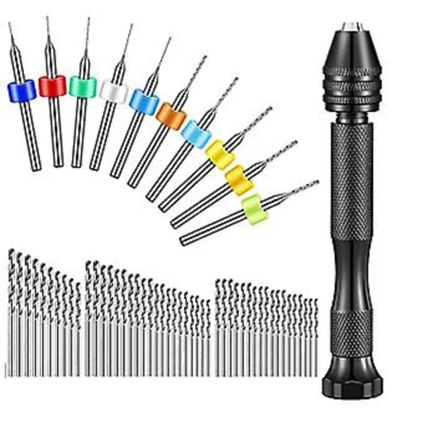 59 st Handborrsats, 49 st Metallstift Skruvstäd Handborr Mini Mini Twist Borr Och 10 st Carb