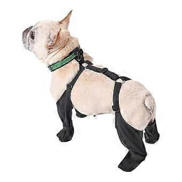 Pehmeät M-koon ranskanbulldoggikengät, säädettävät, vedenpitävät, liukastumattomat ja hengittävät koiran kengät, lemmikin tassujen suojat