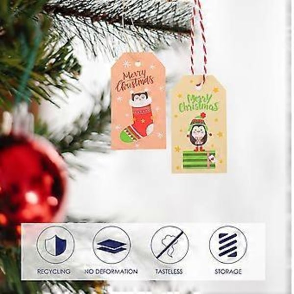 Kraftpappersetiketter Juldekorationer Presentlåda Hängande Dekor Heminredning Fotorekvisita Julfesttillbehör