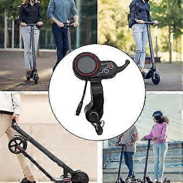 För NJAX-T Gasreglage LCD Display Mätare med Nyckelbrytare Lås Hastighetsjusterbar Accelerator 6 Pin Elektrisk Scooter Instrumentbräda