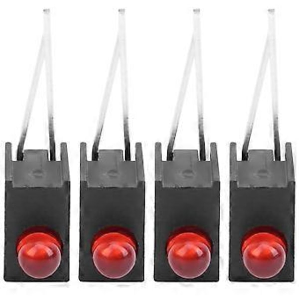 100 stk. 3 mm LED-skærm Diode Lyssæt med Holder Side Enkelt Hul Industrielt Tilbehør Rødt Lys