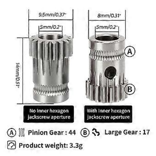 Uppgraderad Härdat Stål Matningsväxel Extruder Kit DIY Bowden Direkt Extruder Direkt Drive Basic Kit DIY Extruder Del