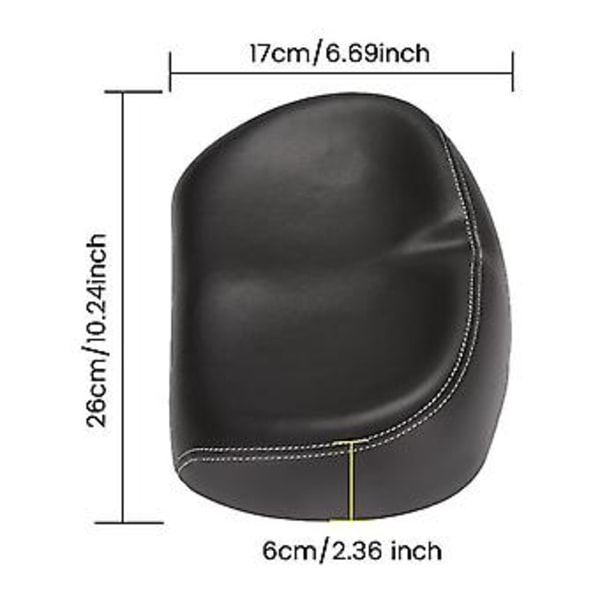 Mukava leveä pyörän satula pehmeällä pehmusteella