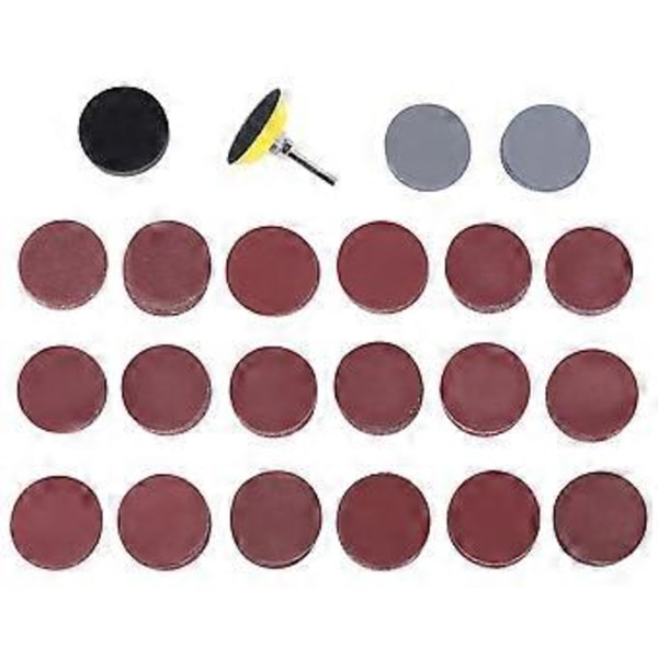 200 stk. 50 mm 2 tommer slibeskiver sandpapir 80-3000 korn med 1 tomme slibepude + 1/4 tomme skaft til roterende værktøj