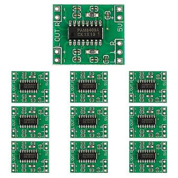 10 st Pam8403 Modul Super Mini Digital Förstärkarkort 2 X 3w Klass D Digital 2.5v Till 5v Förstärkare