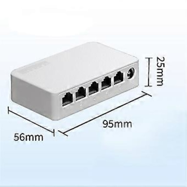 5 Port 100Mbps Ethernet Switch Mini Switch Bærbar RJ45 Hub Ethernet Splitter med Strømkabel EU Stik