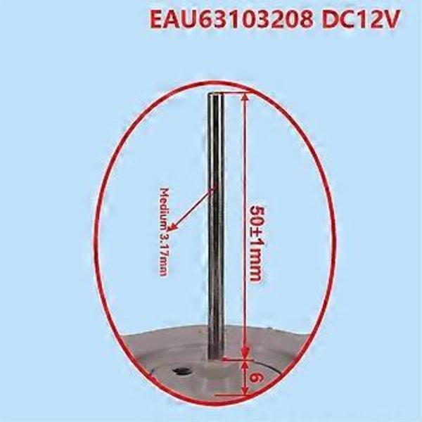 EAU63103208 Kylskåpsfläktmotor för Kyl Fryskondensor Fläktmotor DC 12V