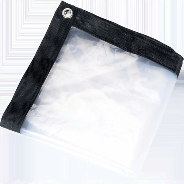 Transparent vattentät presenning med öglor - 2 x 2 m - Vikbar och väderbeständig presenning - Rep ingår