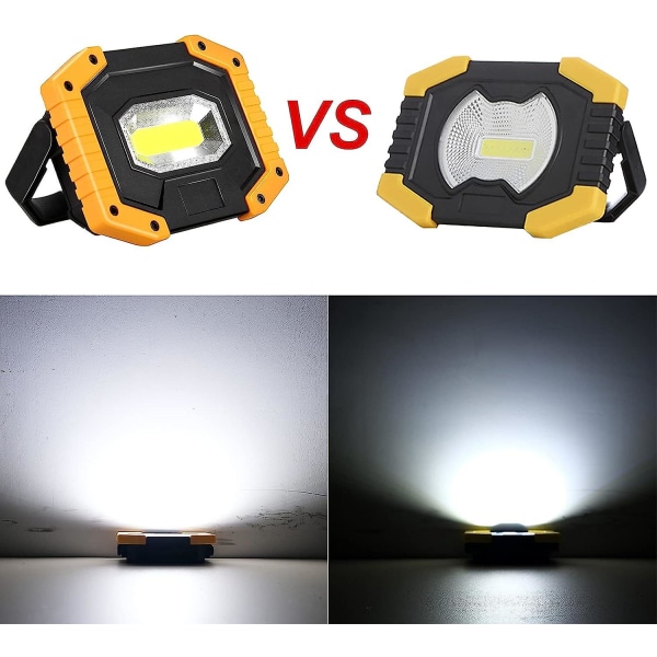 30w 2000lm Oppladbar LED Flomlys Byggeplass Arbeidslys Med 4x 18650 Batteri 3 Moduser Bærbar Lykt Usb Led Spotlight For Cam