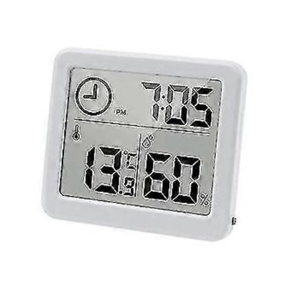 Digital (hvid) Termo-hygrometer Indendørs Rum Termometer Hygrometer 3.2 Stort LCD-skærm Skrivebords Termometer Med Temperatur- Og Fugtighedsmåler Met