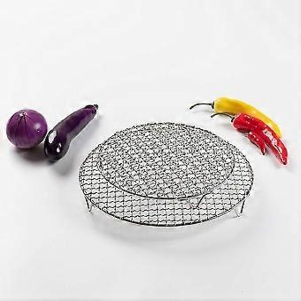 Grilli Bbq/grilli Lisätarvike, 18cm/7.1 Tuuman Grilli Ruostumattomasta Teräksestä Valmistettu Pyöreä Paistoritilä, Pinottava Paisto- ja Jäähdytysritilä