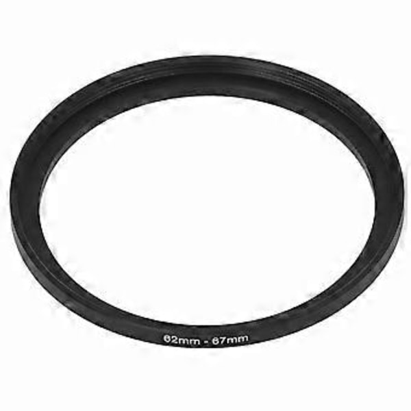 Sort Filter Adapter Ring Aluminiumlegering Reduceringsring Step Up Converter til UV CPL ND Close Up Kameralinse 62‑67mm