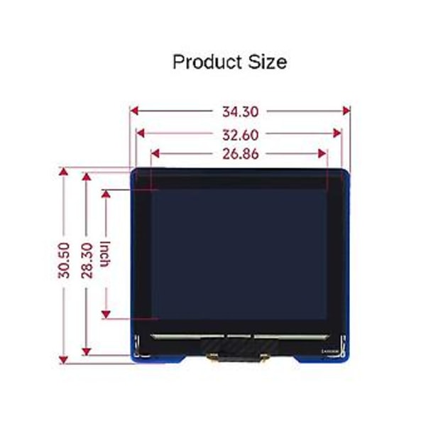 1.32 Tums OLED-modul 128x96 Upplösning 16 Display SPI/I2C Kommunikation