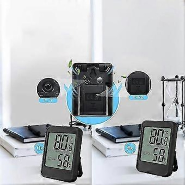 2stk Digital Hygrometer Inomhus Termometer Med Exakta Mätvärden Fuktmätare Rumstermometer För Hem Med Exakt Temperatur H
