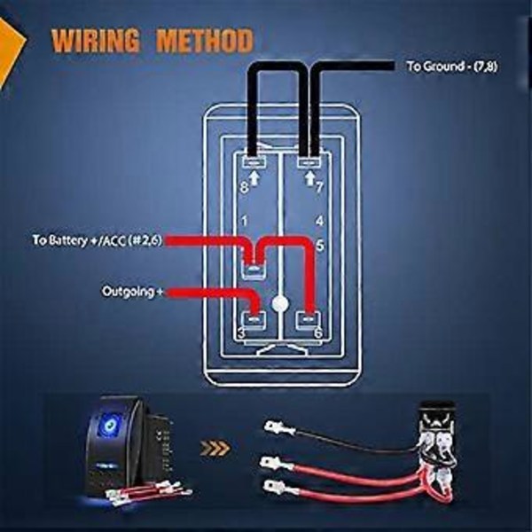 5-Pin SPST Vippströmbrytare, 20A/12V 10A/24V Strömbrytare, Yacht Switch 5P för Lastbilar, Båtar, Bilar och Motorcyklar, 6 st