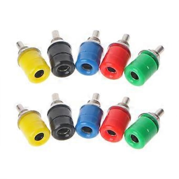 10 st 5 Färger 4mm Hona Banankontakt Uttag Anslutningsplint o Termin