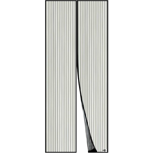 Magnetisk skærmdør, netgardin, magnetisk top-til-bund-forsegling lukker automatisk, hold frisk luft inde (90x200 cm, sort)