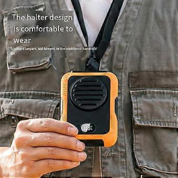 2000mAh Hengende Hals/Midje Vifte USB Mini Bærbar Oppladbar Vifte for Utendørs Camping Fotturer Klatring Løping Sport A