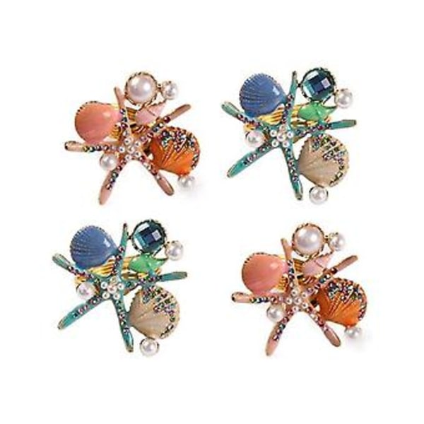 5 stk. Servietringe, Rhinest Nautisk Servietring Hs Serviet Le For ,