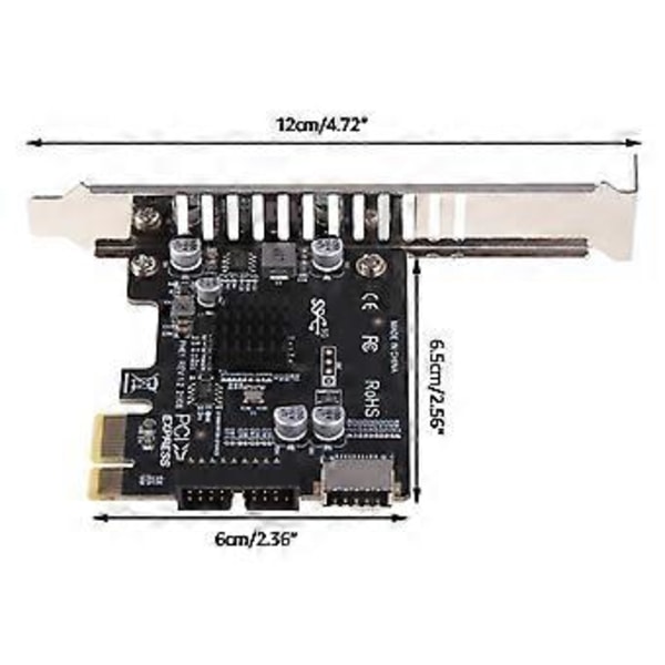 PCI-E till USB 3.0 Expansionskort 5Gpbs Typ E PCI för Expresskort 19/20 Pin Huvud