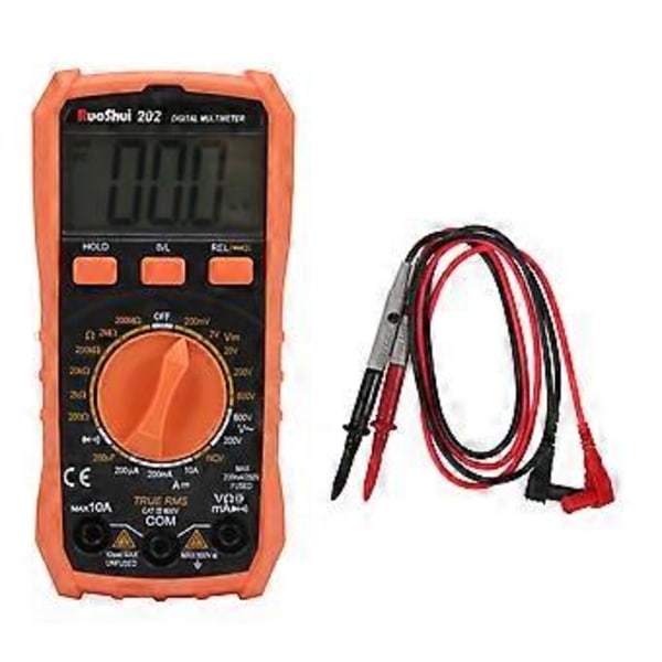 Stor LCD-skärm Digital Multimeter AC/DC Spänningsmätare NCV True RMS Resistans Testare Ruoshui202