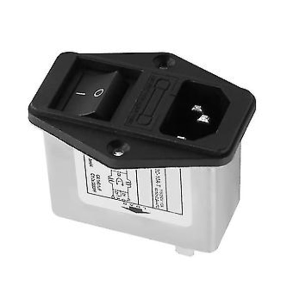 Loddeøje Terminaler Iec 320 C14 Emi Filter + Bådkontakt + Sikringsholder