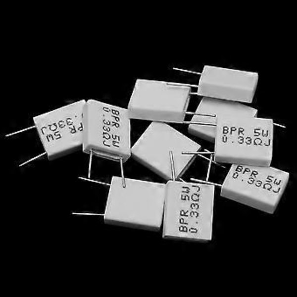 10 kpl 0.33R 5 W 5% Sementtivastus 0.33R 0.33Ohm Induktiivinen vastus BPR
