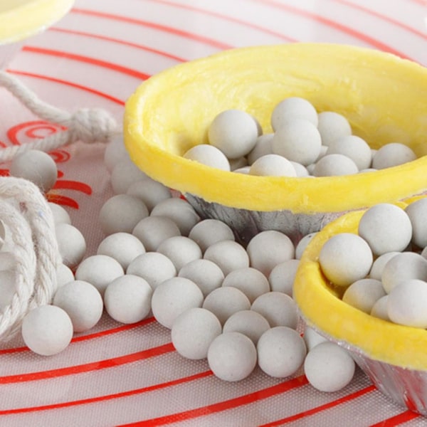 500g Cordierite Pie Baking Beans Beads Press Stone Weights Med Oppbevaringspose Høy Temperaturmotstand