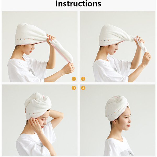2-pack mikrofiberhårbandana torkhanddukar för kvinnor med långt, lockigt, vått hår style6