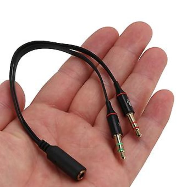 3.5mm Y Splitter 2 Til 1 Fe Ph Mic O Adapter Di3k