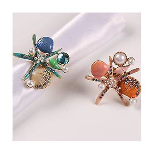 5 stk. Servietringe, Rhinest Nautisk Servietring Hs Serviet Le For ,